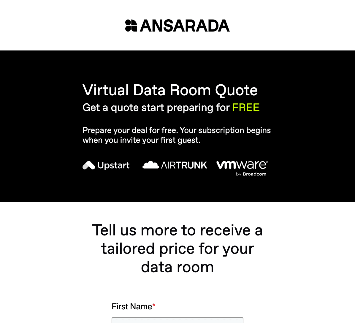 Ansarada Pricing