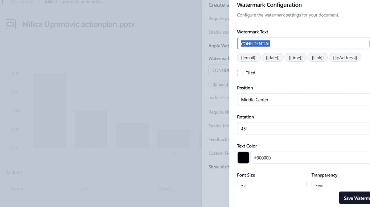 Customize Watermark Settings