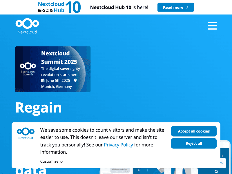 NextCloud interface