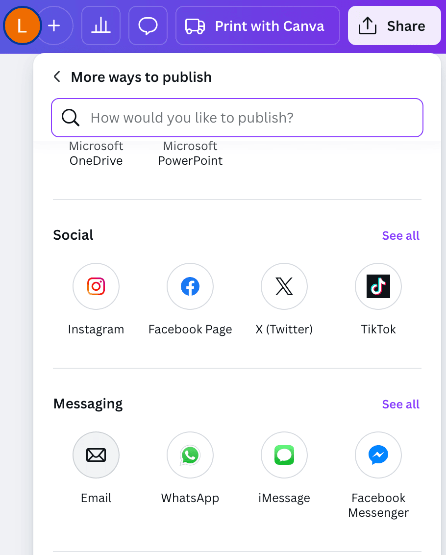canva email share