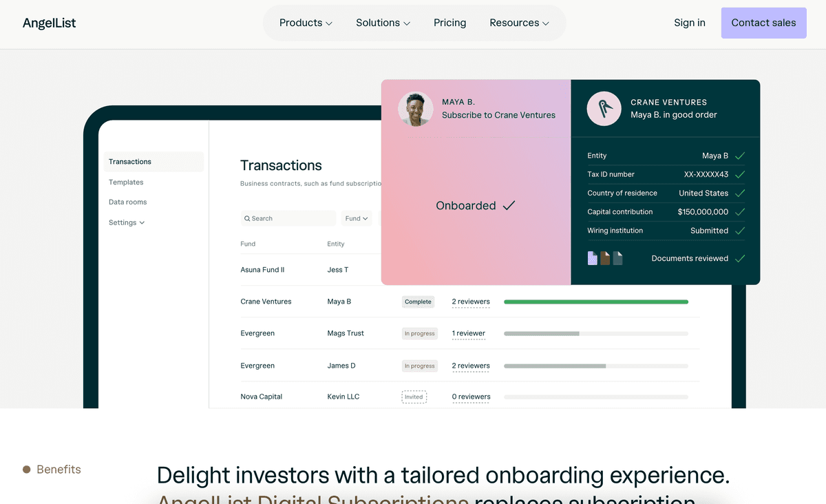 AngelList screenshot