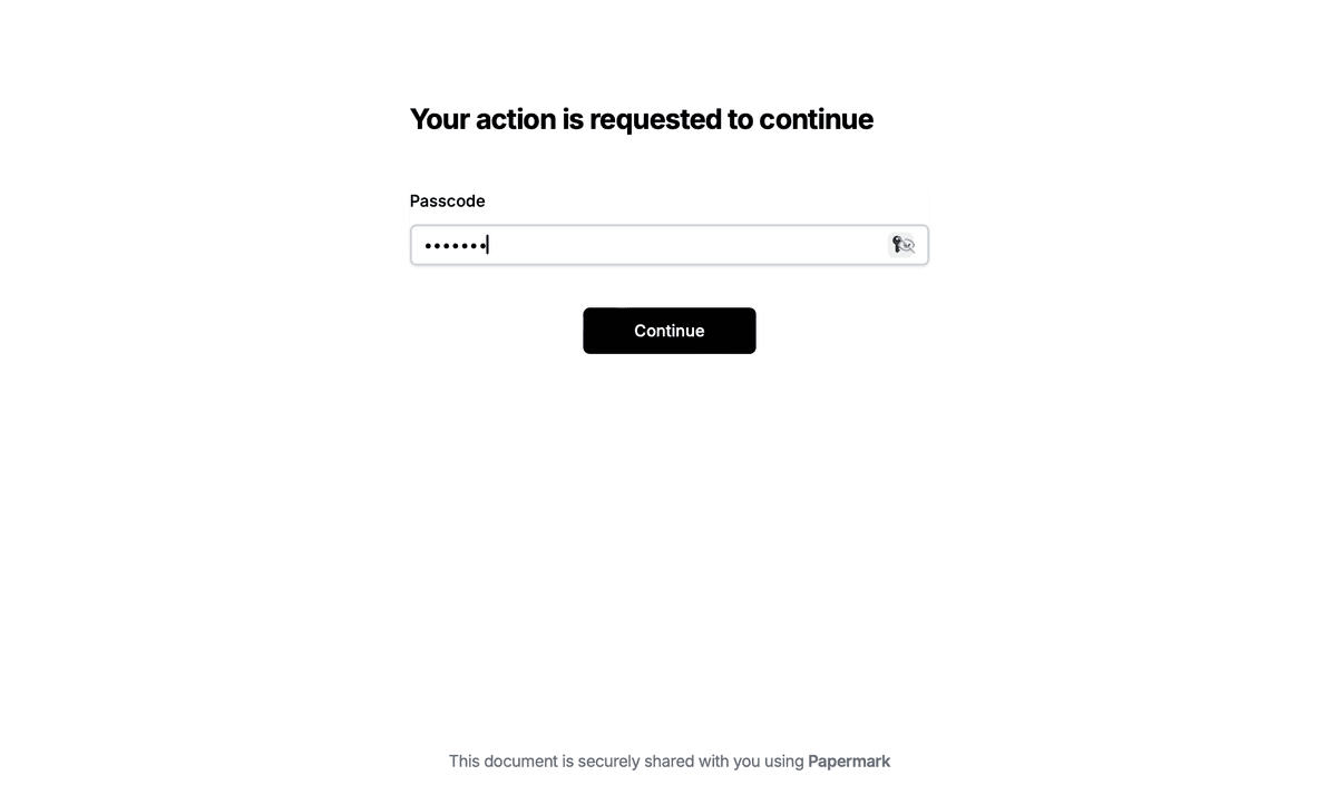 Papermark Password Protect Page
