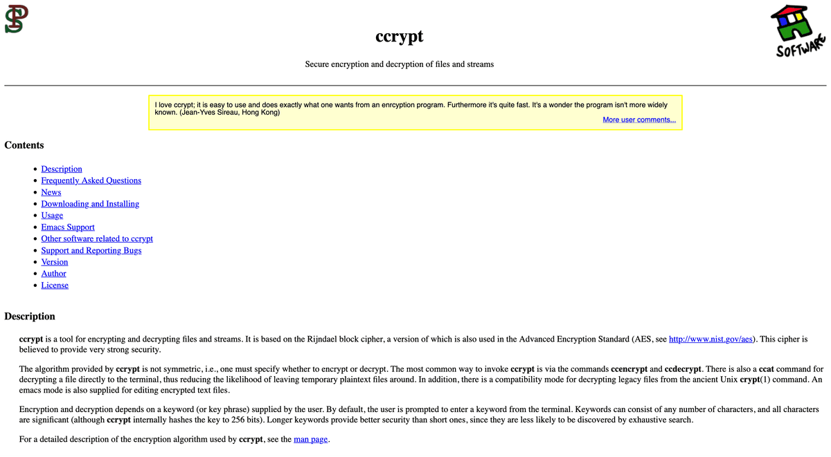 CCrypt-Oberfläche