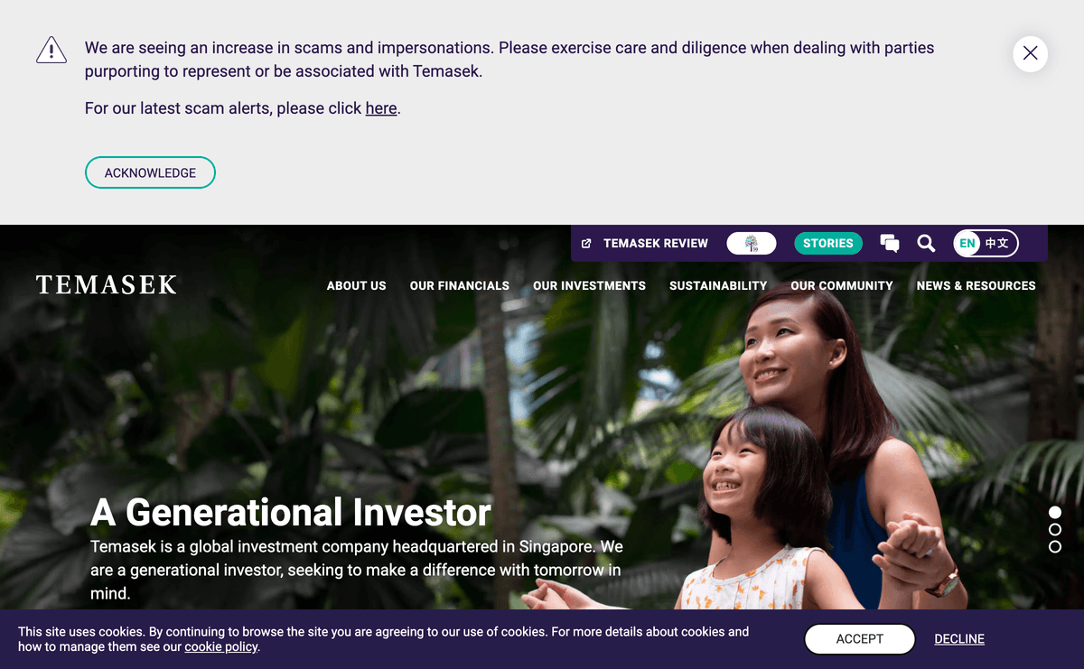 temasek.com.sg website
