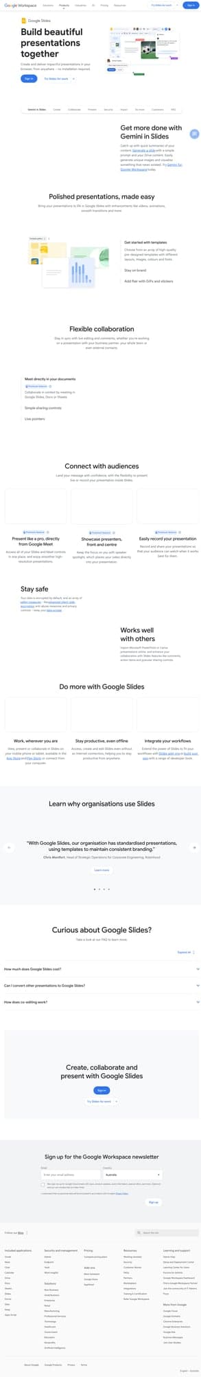 Google Slides for presentations