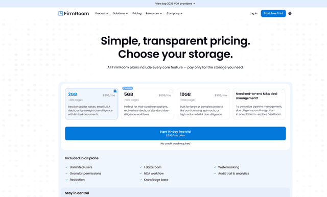 How Much Does a Virtual Data Room Cost in 2026? Full Pricing Breakdown