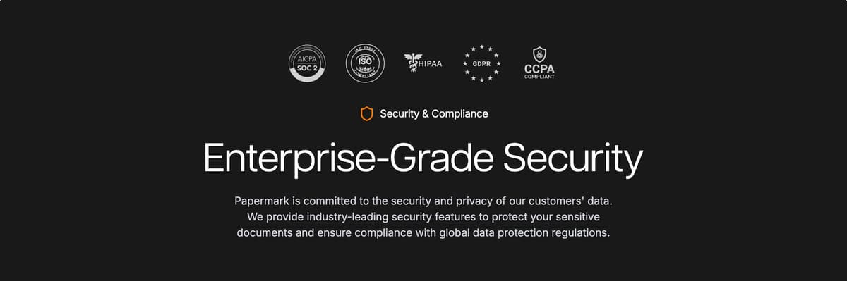 Papermark security and compliance: SOC 2, ISO 27001, HIPAA, GDPR and CCPA