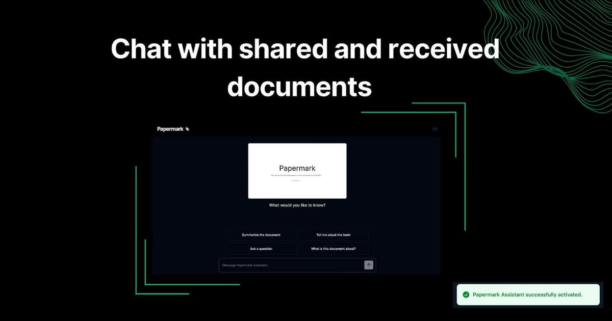 Chat with shared and received documents in Papermark AI