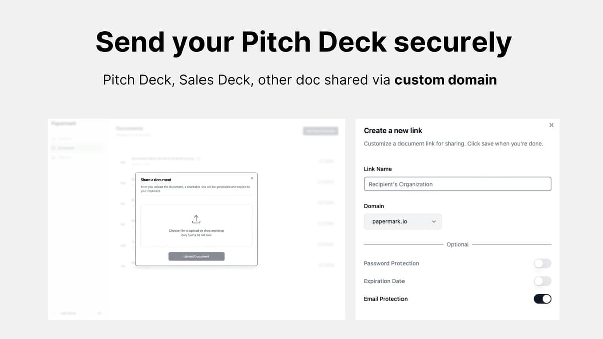 Send your pitch deck securely: Product Hunt gallery, September 2023