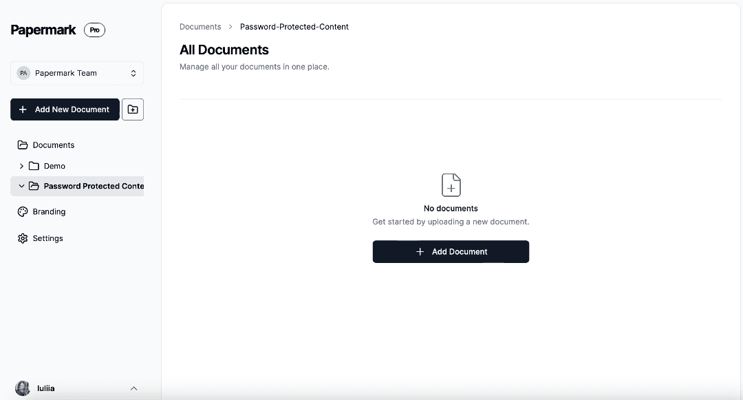 Upload your PDF to Papermark