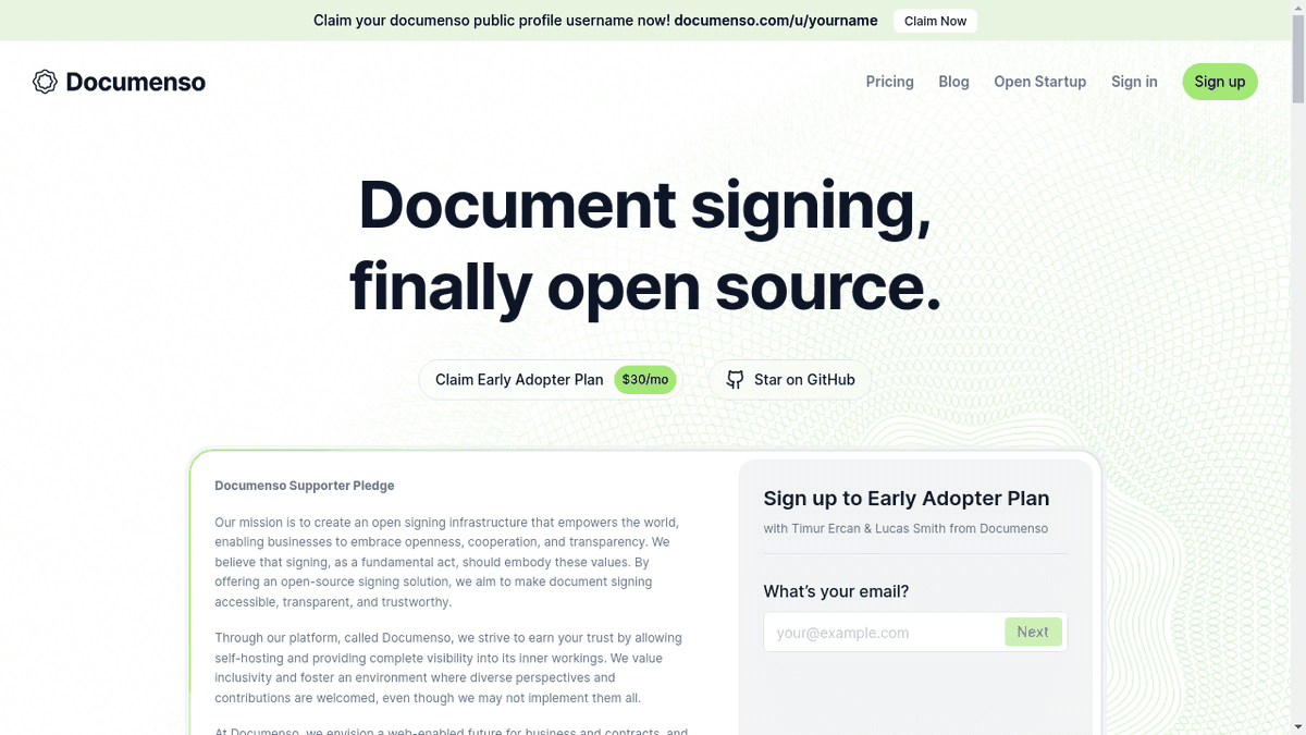 documenso.com website