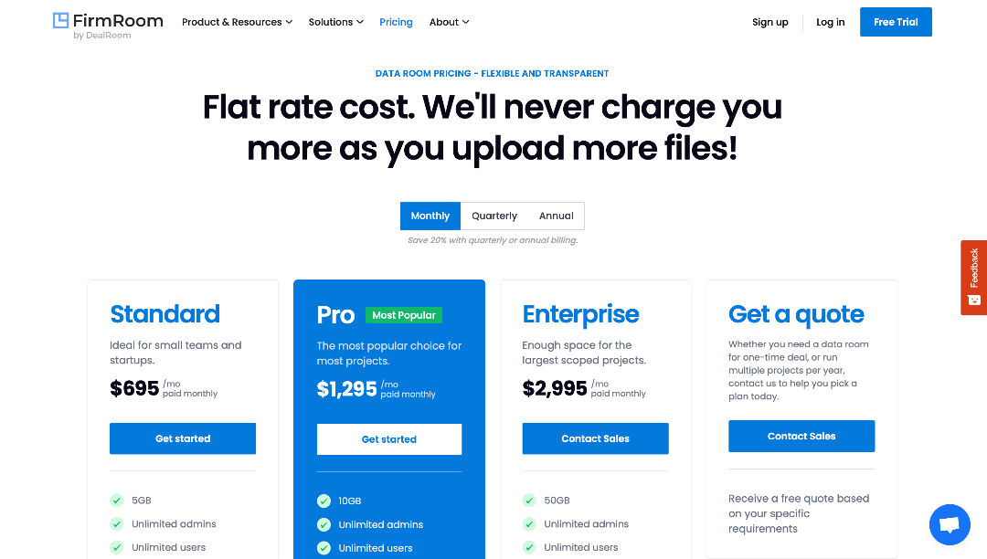 Tarification FirmRoom
