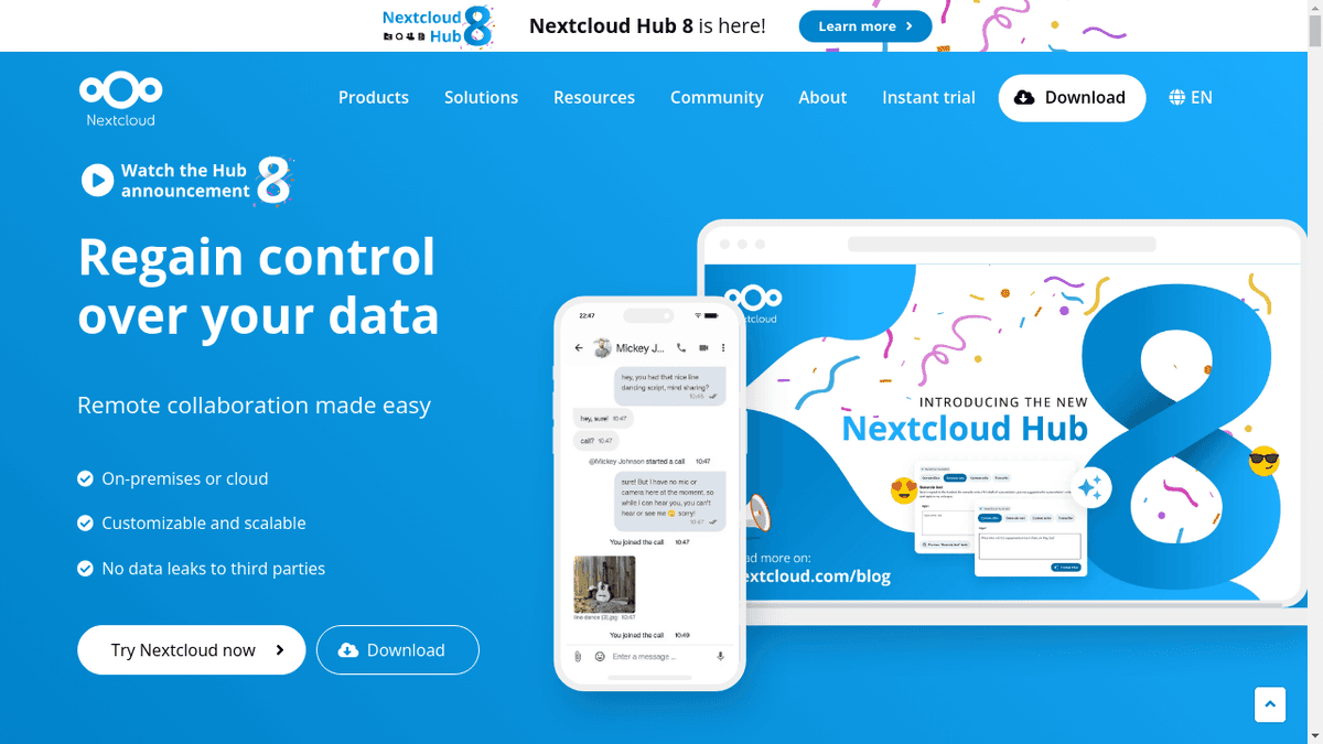 nextcloud.com website