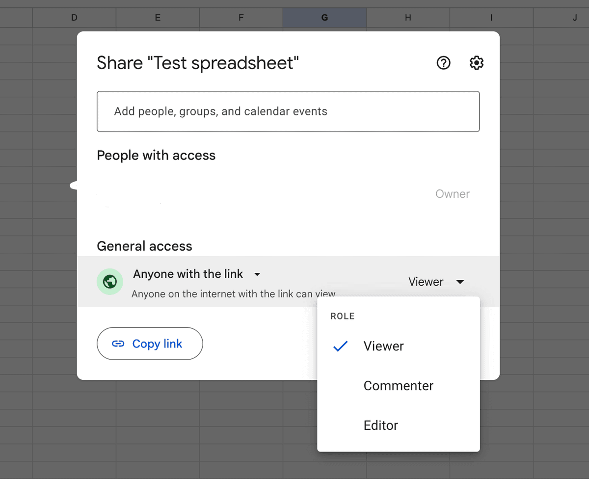 Définir les autorisations de visualisation dans Google Sheets