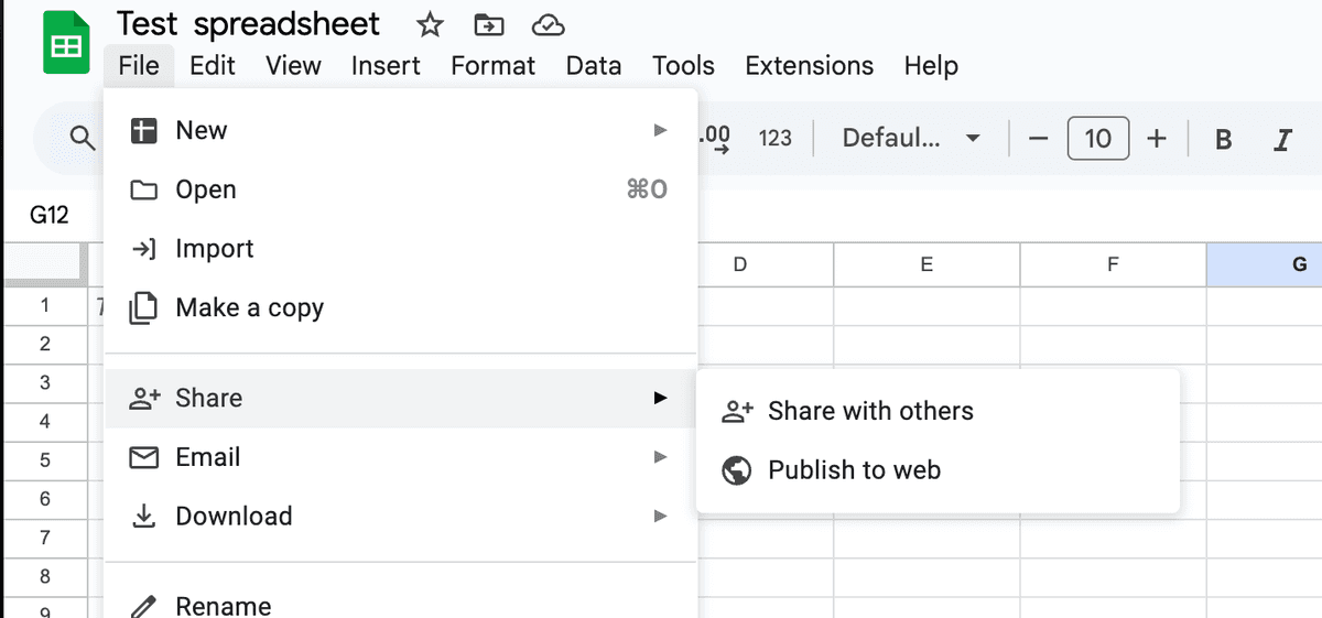 Créer un lien partageable dans Google Sheets