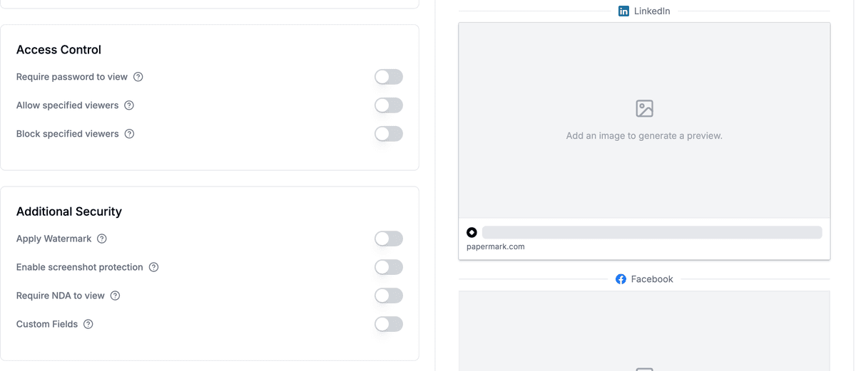 Configurer les options du préréglage