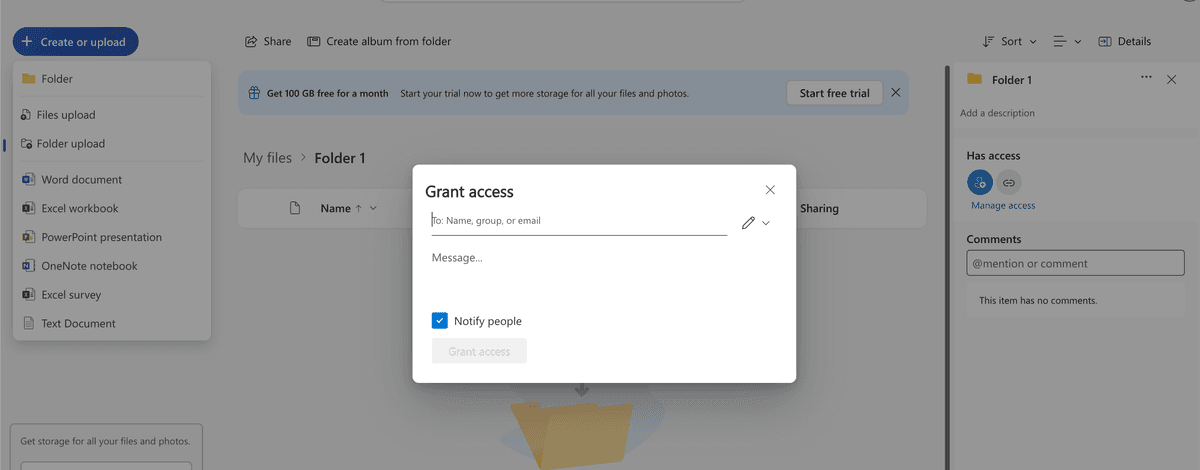 Autorisation d'accès OneDrive