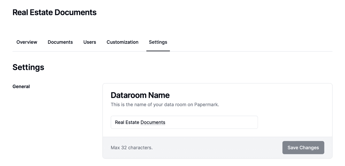 Documents immobiliers organisés dans une data room