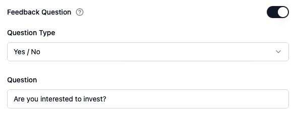 Activer la question de feedback