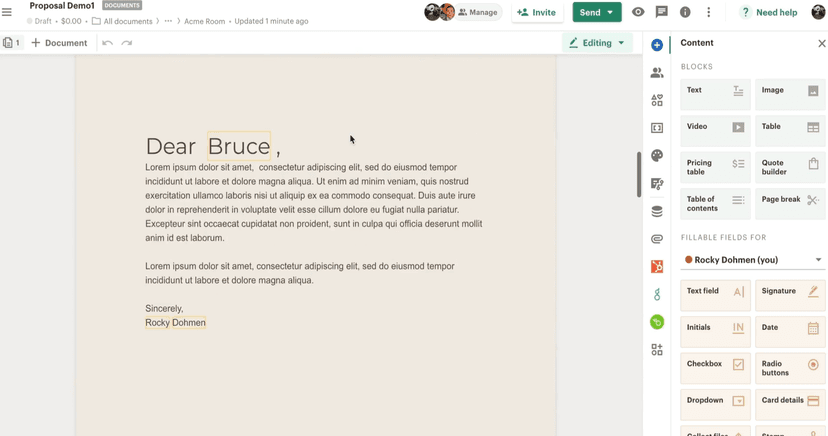 PandaDoc Collaboration Features