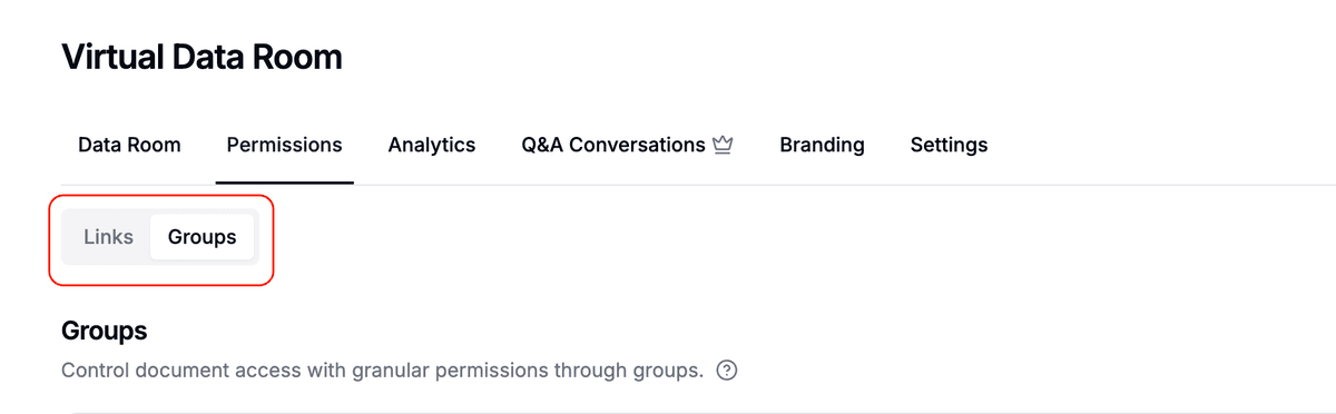 Groups tab