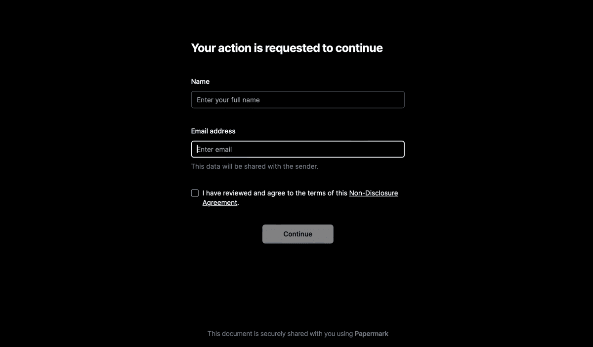 Écran d'acceptation d'accord