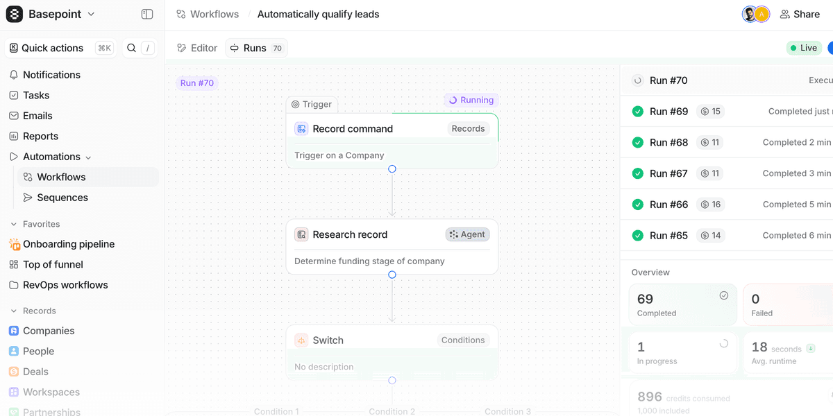 Attio CRM-Oberfläche