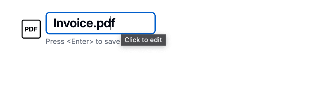Cliquer sur le nom du document pour le renommer