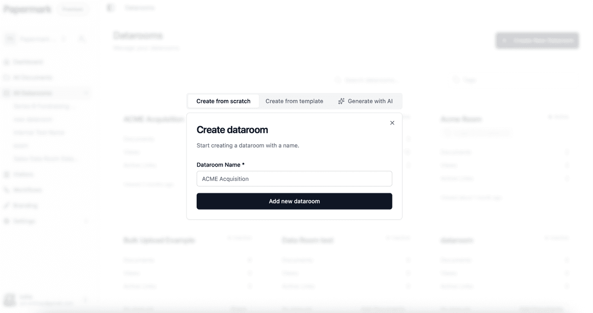 Papermark signup flow