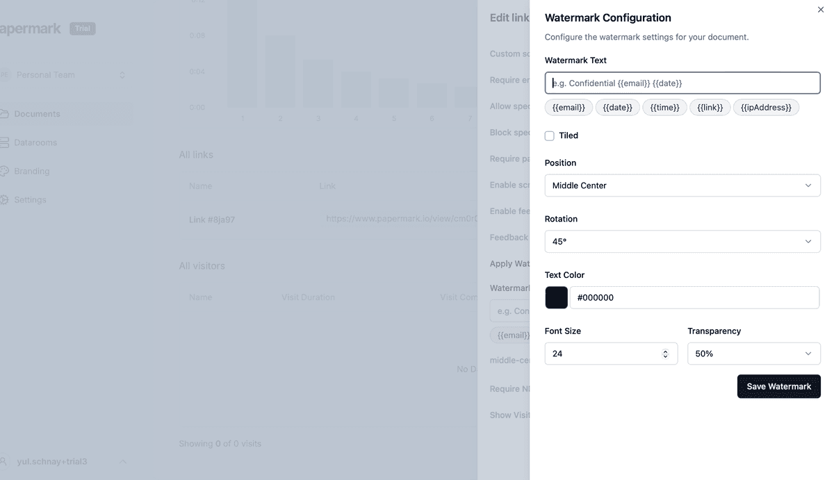 Watermarking in Papermark