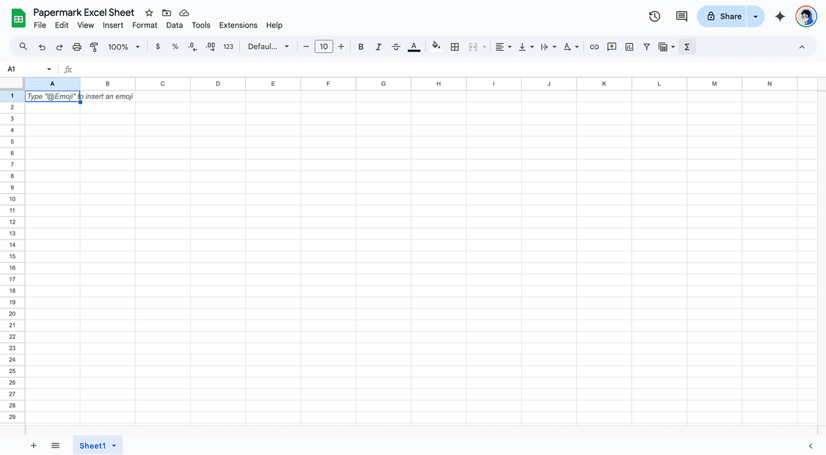 Exemple de feuille Excel