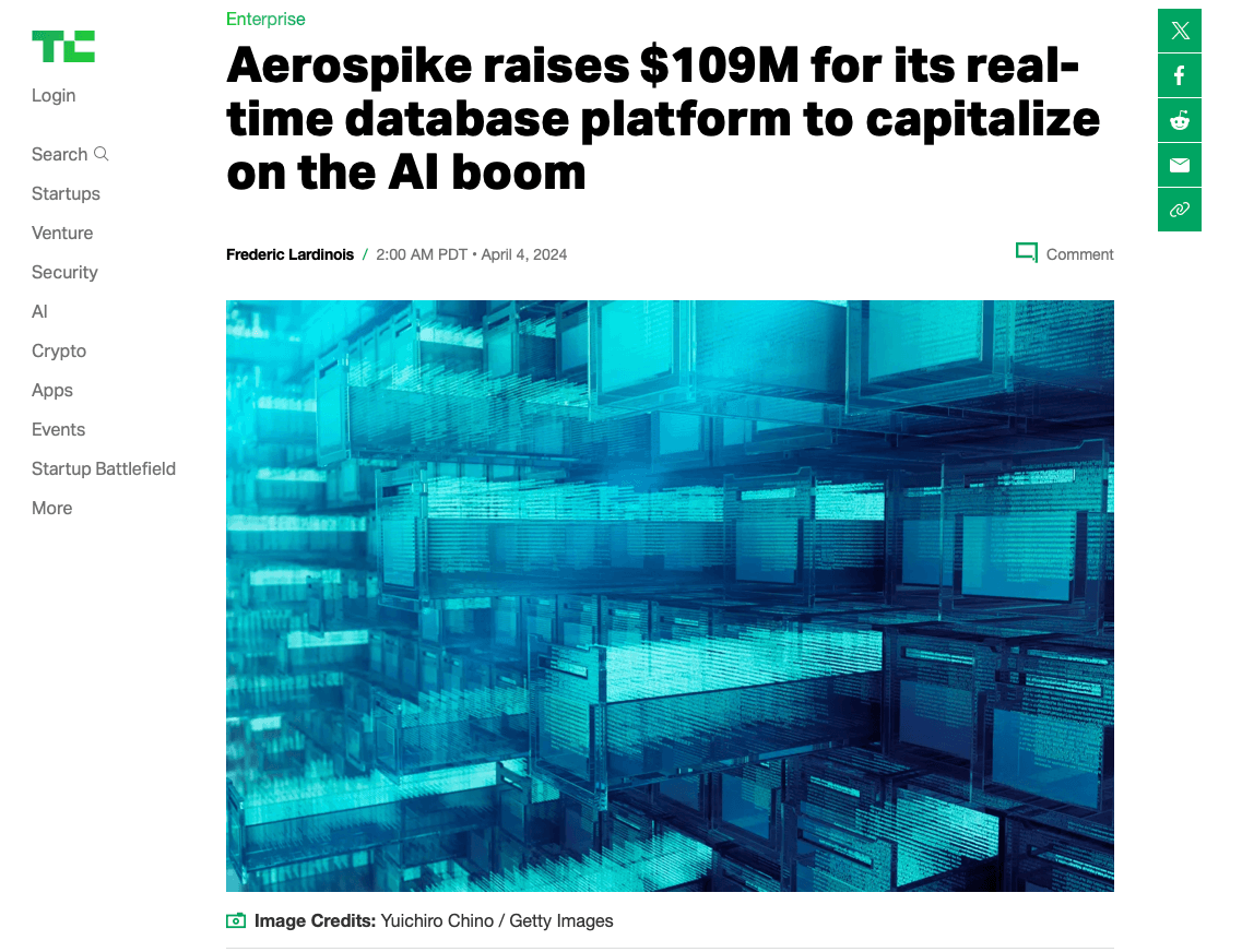 Aerospike team celebrating Series A funding success