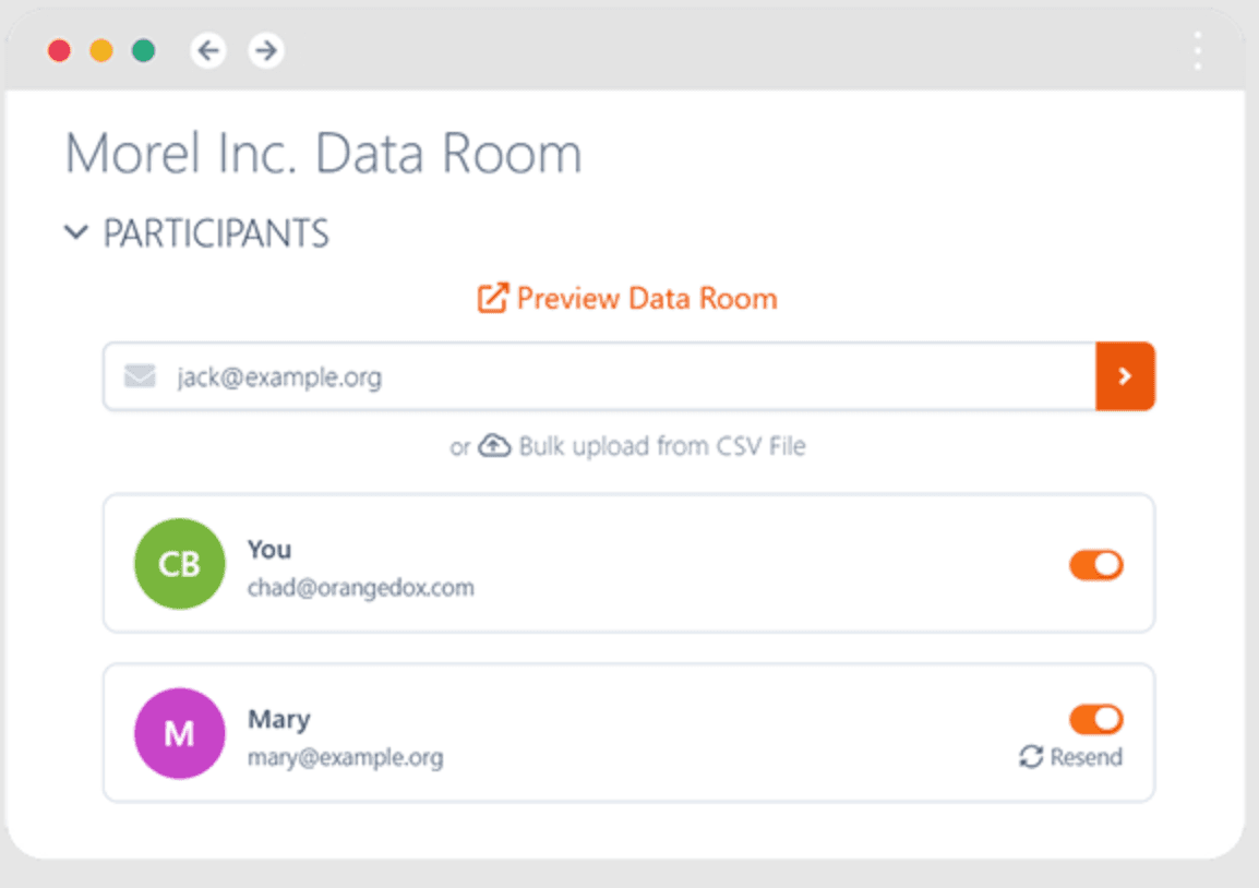 Orangedox Setup Interface
