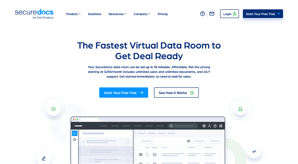 SecureDocs interface