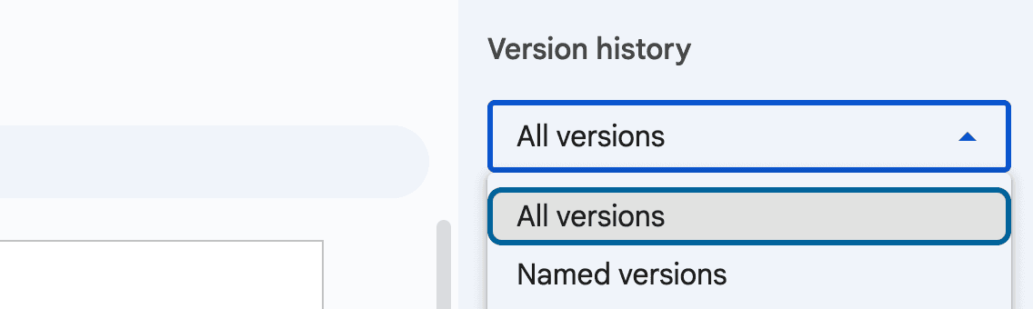 Historique des versions Google Docs