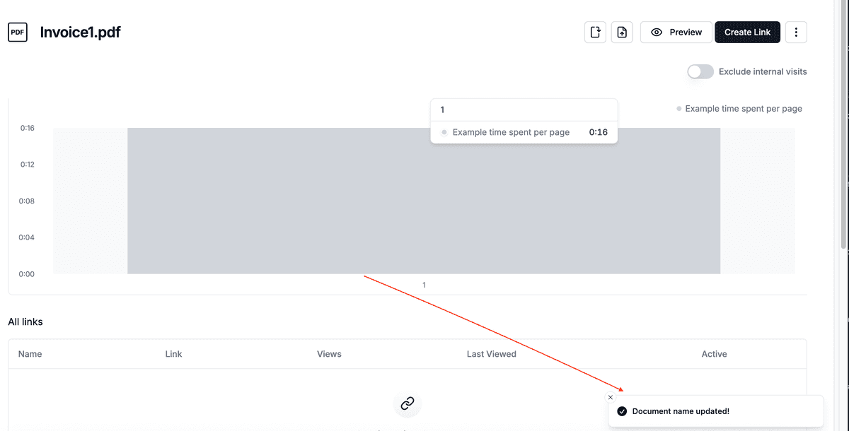 Notification de confirmation après le renommage