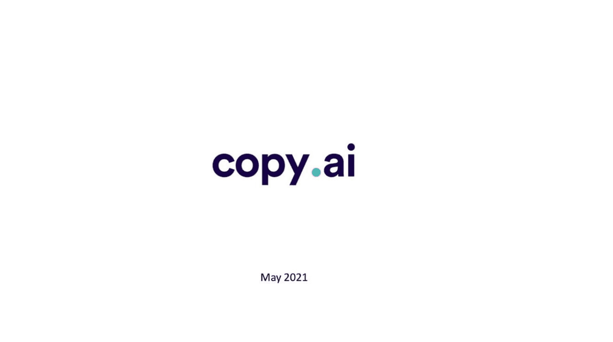Copy.ai Pitch Deck Beispiel