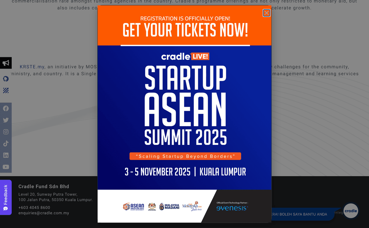 cradle.com.my website