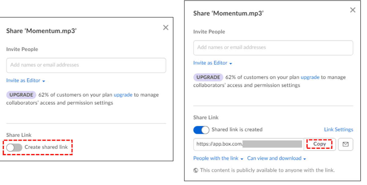 Protection par mot de passe Box