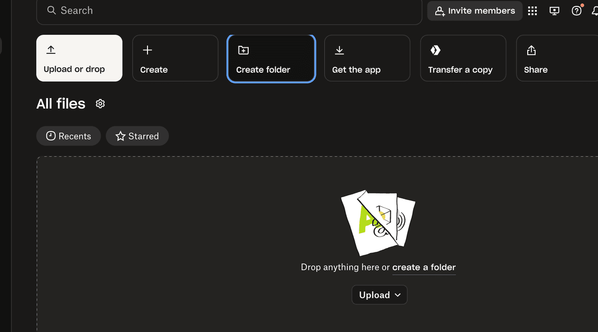 Dropbox create a folder