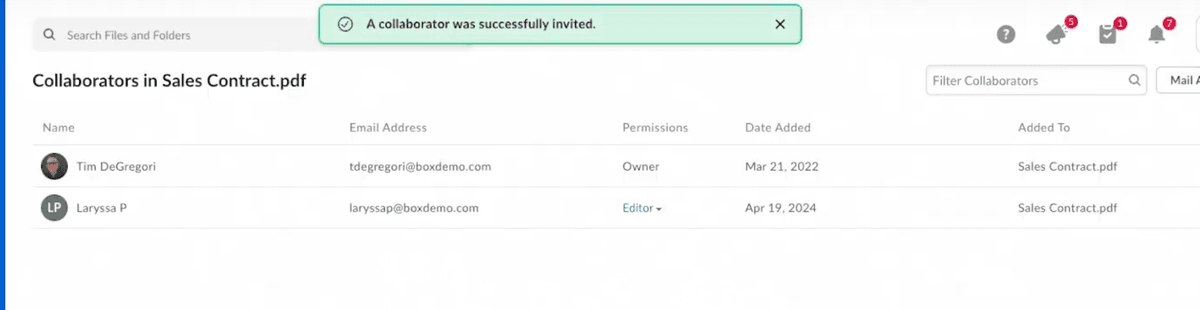 Collaboration externe Box