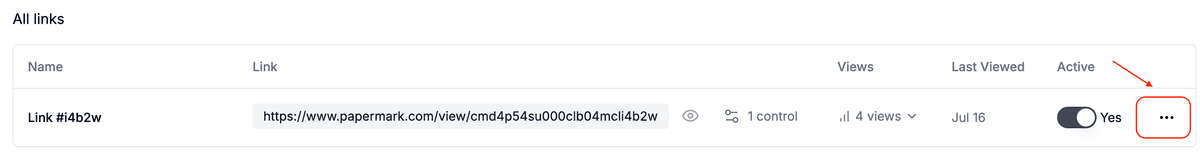 Link settings drawer