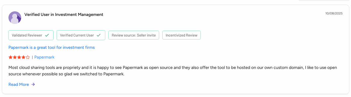 Papermark G2 Reviews