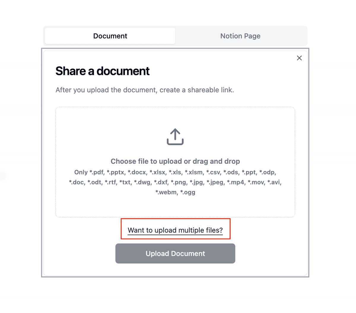 Papermark Upload Interface