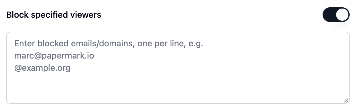 Creating a Block List in Papermark