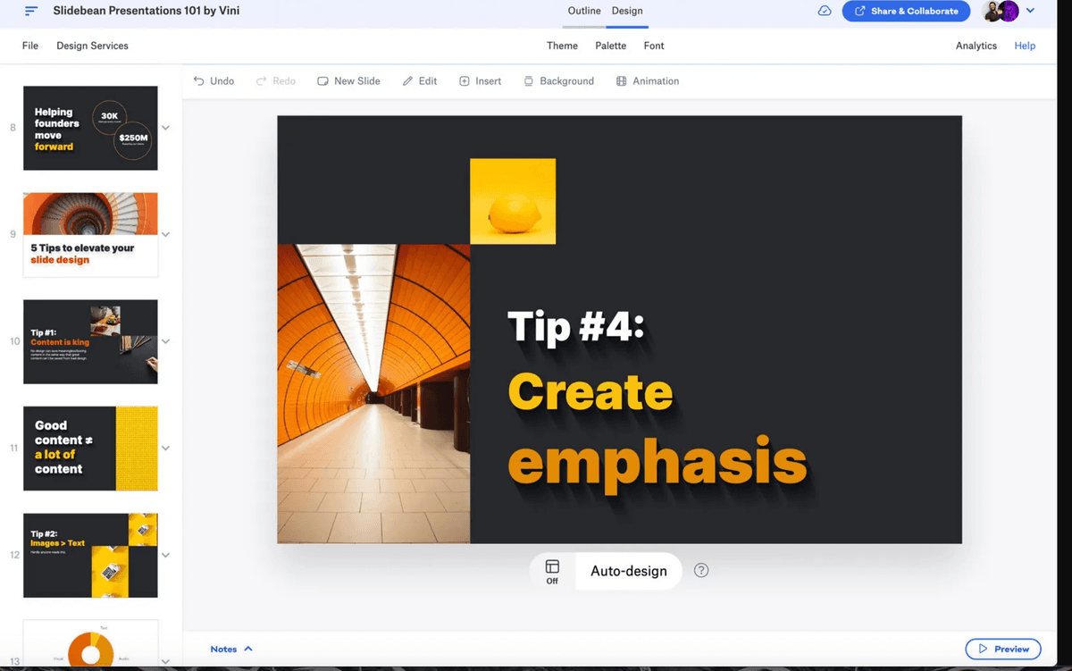 Plateforme Slidebean