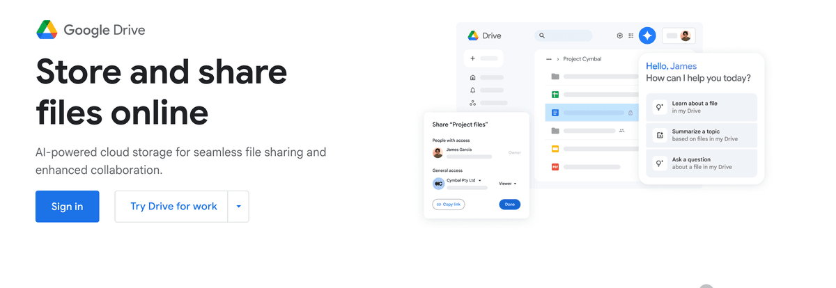 Google Drive interface