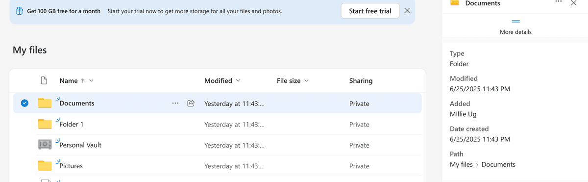 Analyse du plan gratuit OneDrive