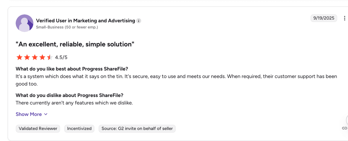 ShareFile G2 Reviews