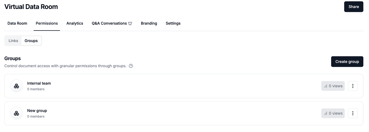 Create group modal